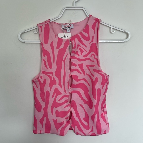 NWT Don’t call me jennyfer Vibrant Pink Zebra Tank Top SIZE XS - Picture 2 of 5